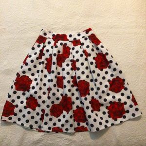 Flower/polka dot skirt